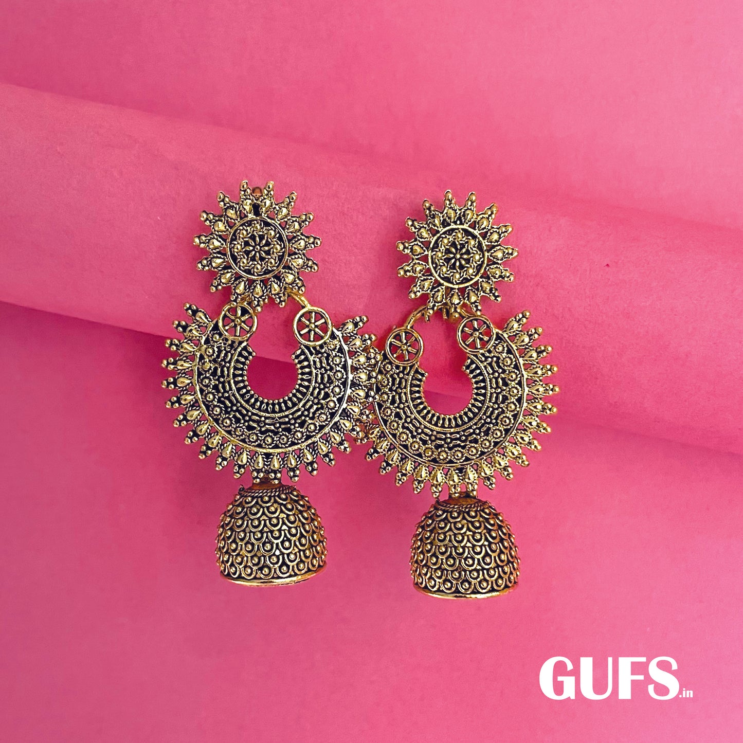 Oxidized Gold Jhumkas