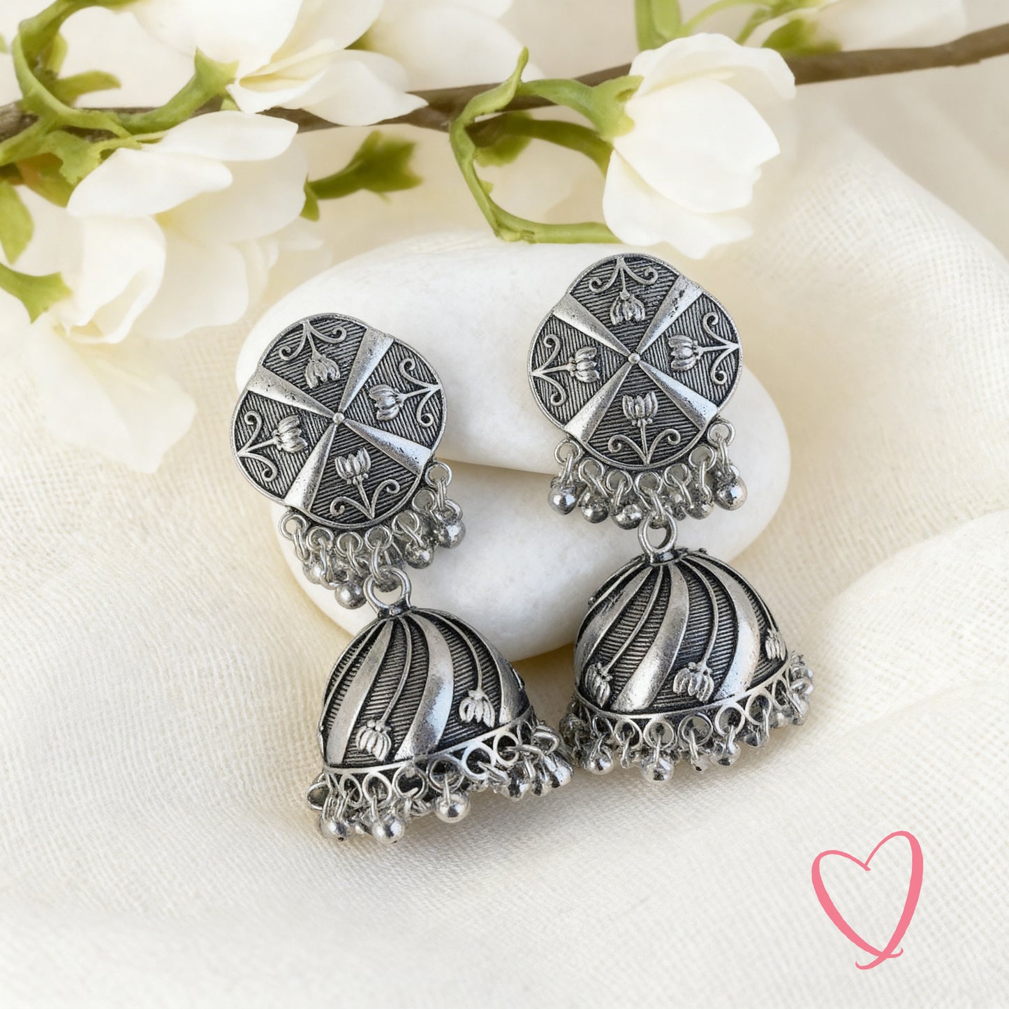 Oxidized Jhumkas - Traditional Indian Earrings