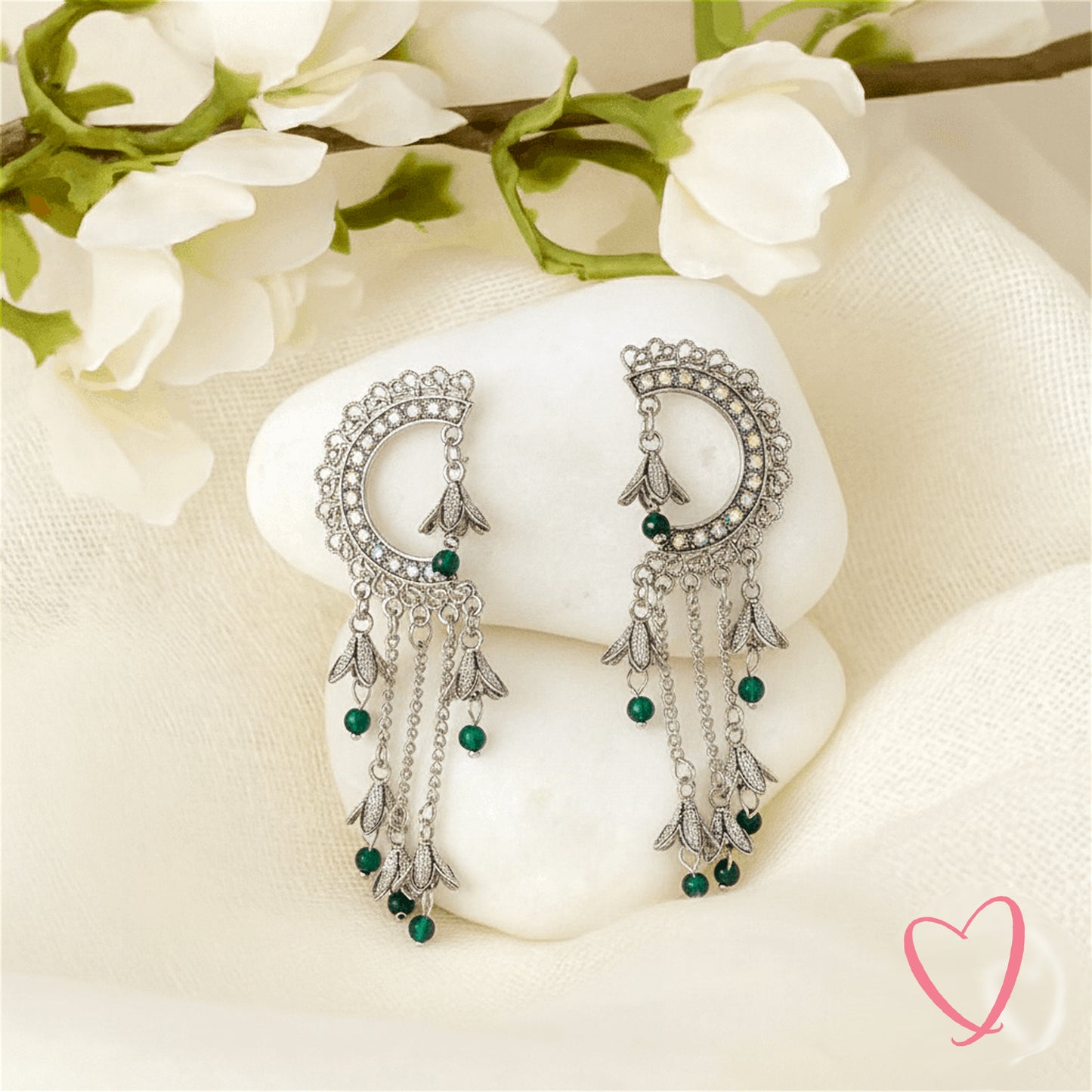 Oxidized Silver Jhumkas