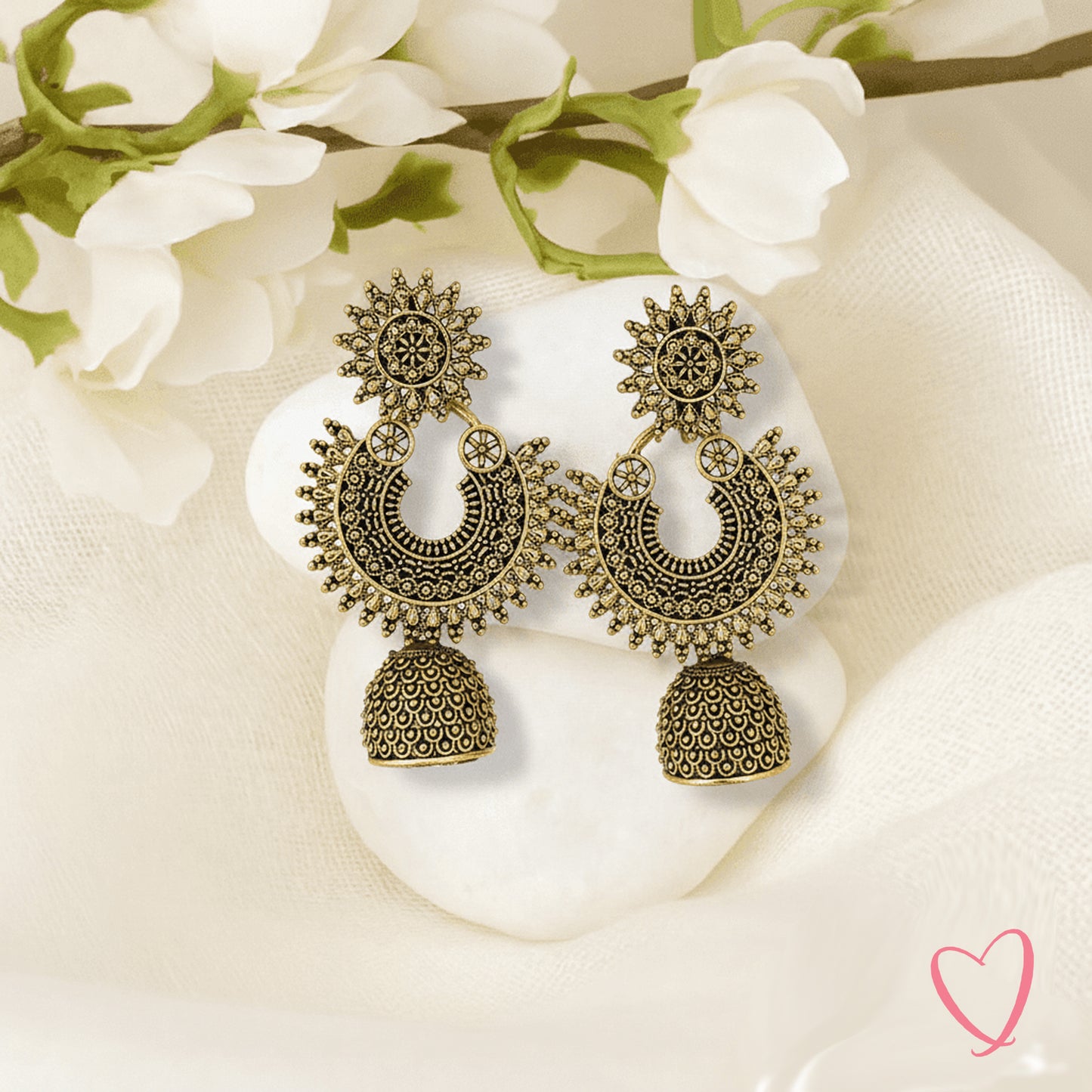 Oxidized Gold Jhumkas