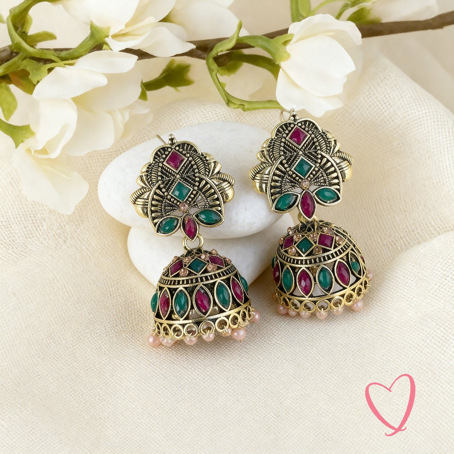 Oxidized Jhumkas - Timeless Traditional Earrings