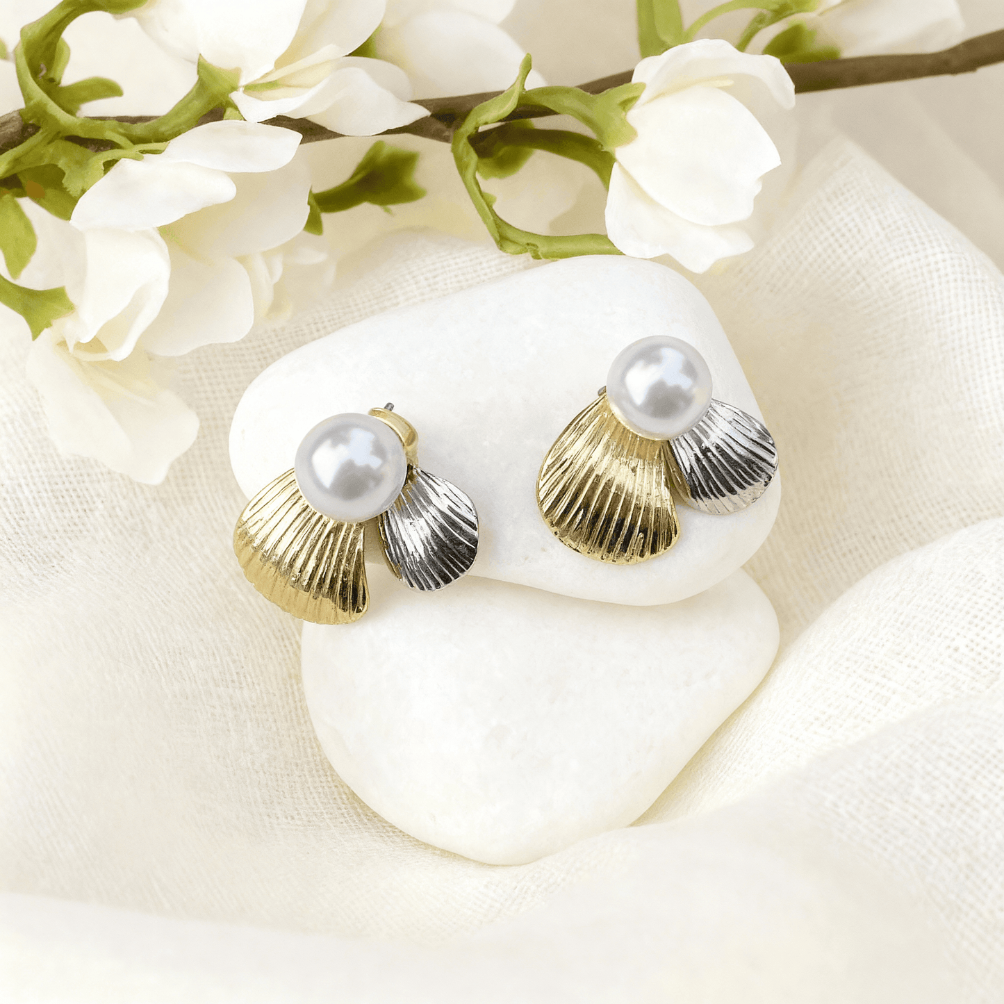 Silver Gold Drop Earrings