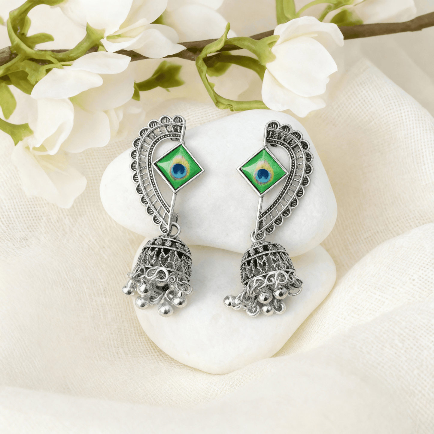 Peacock jhumkas