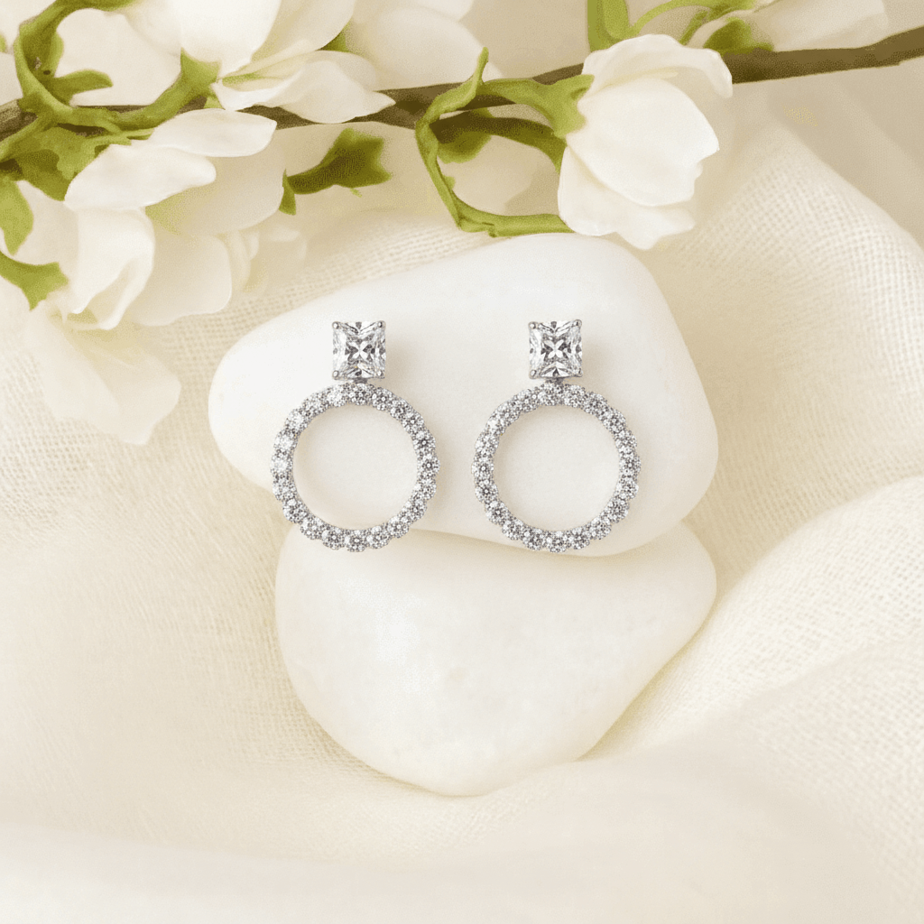 Silver-Plated Drop Earrings