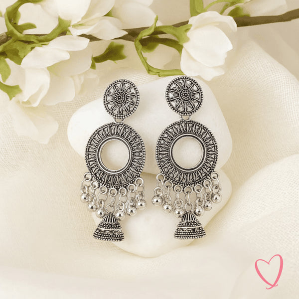 Oxidized Silver Jhumkas