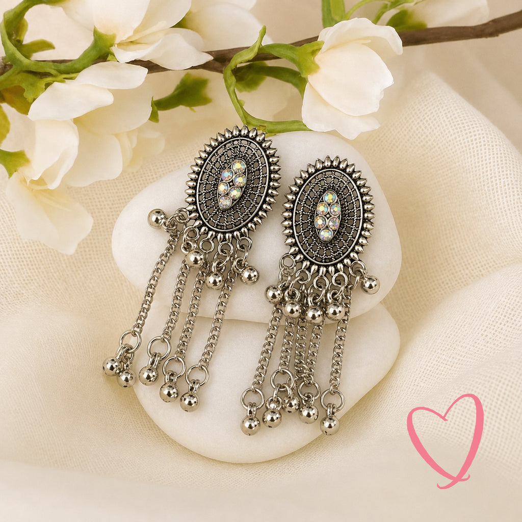 Oxidized Silver Jhumka Hamper Set of 12 | Name Printed Box