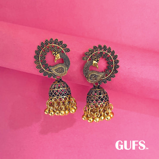 Oxidized Gold Jhumkas