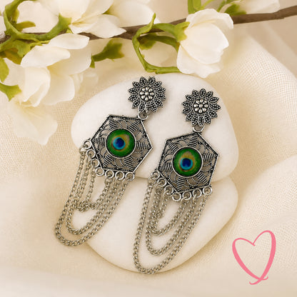 Mirror Box - 12 Oxidised Multicolor Earrings Set With Latter