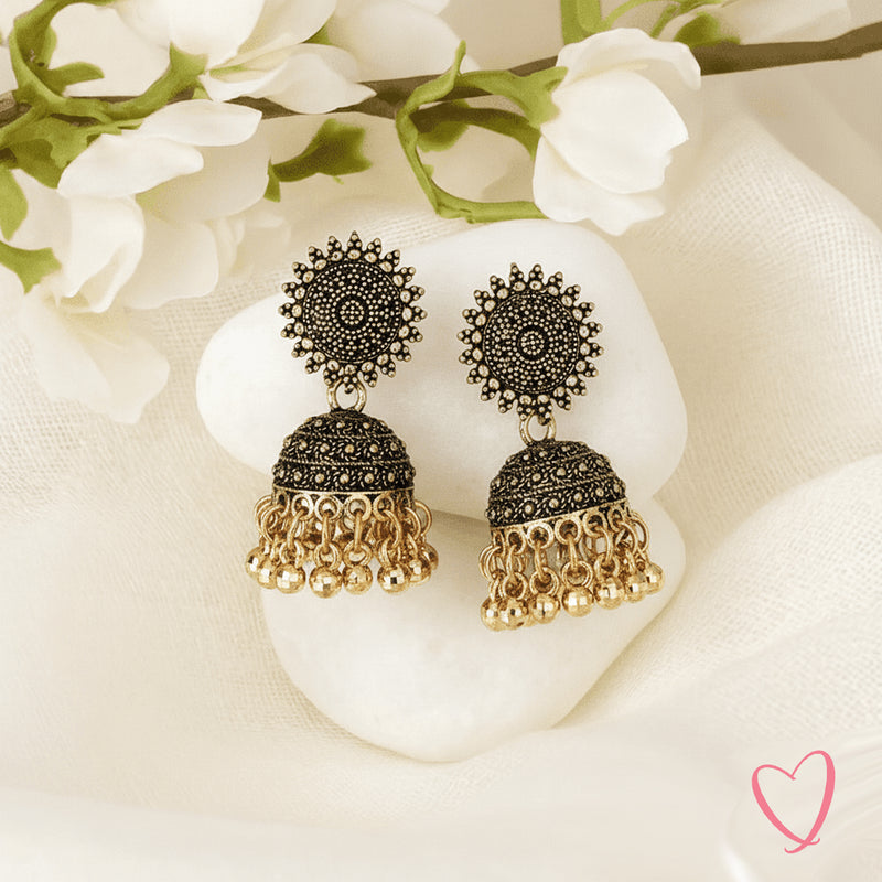 Oxidized Gold Jhumkas