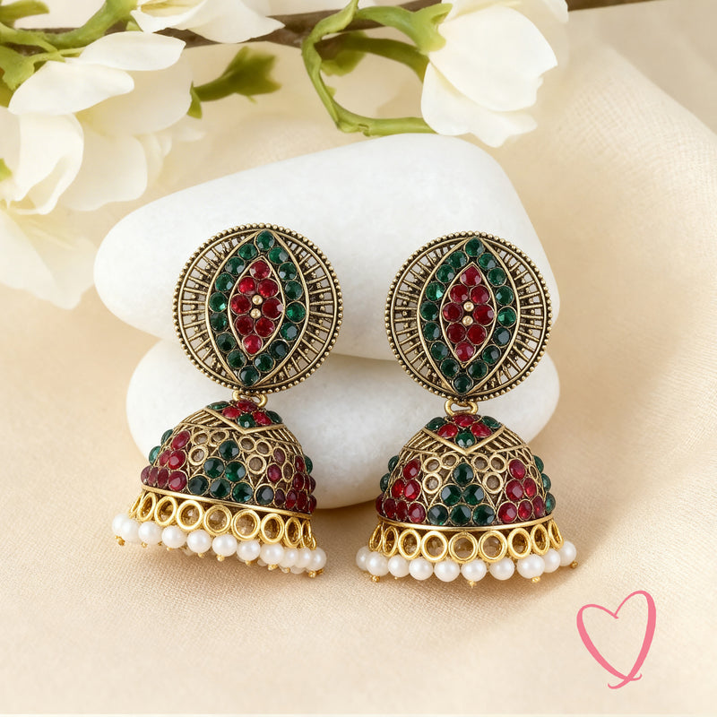Colorful Jhumkas - Festive Traditional Earrings