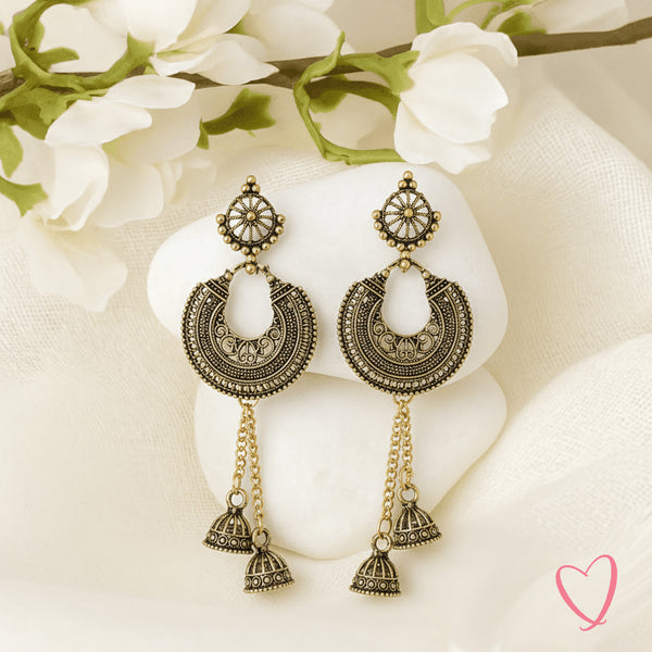 Oxidized Gold Jhumkas