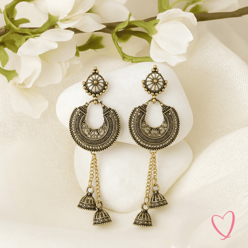 Oxidized Gold Jhumkas