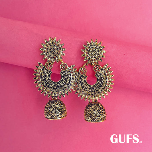 Oxidized Gold Jhumkas