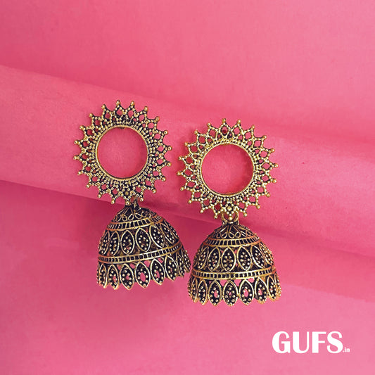 Oxidized Gold Jhumkas