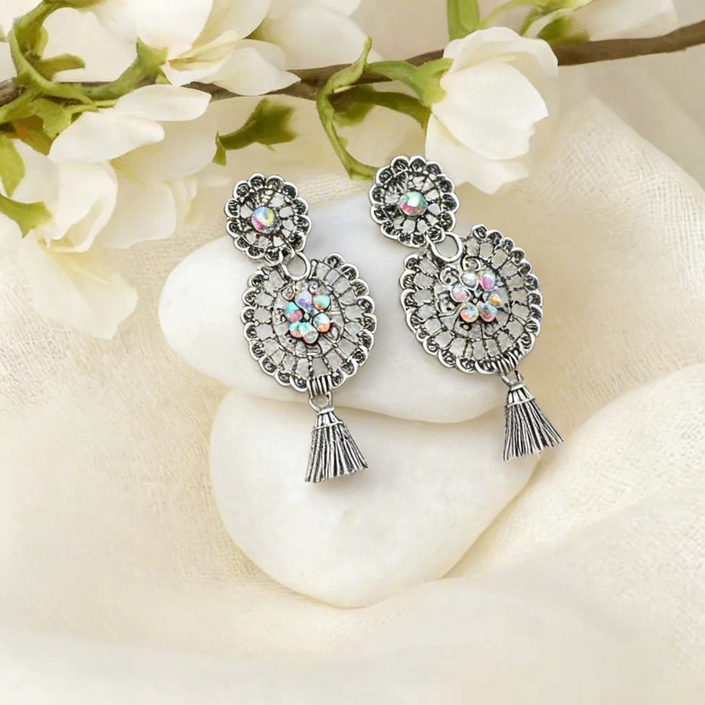 Oxidized Silver Jhumka Earrings Combo Set of 16 Pairs - GUFS Premium German Silver Collection