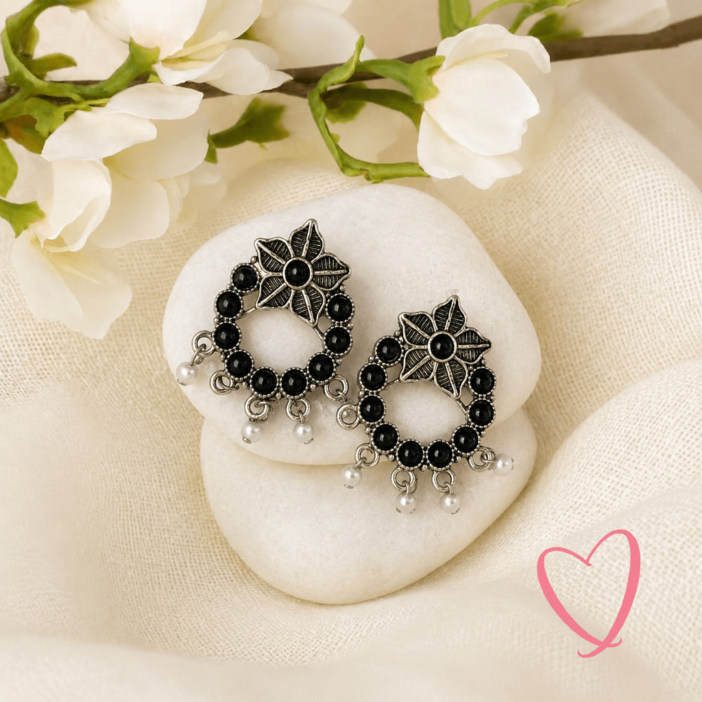 Oxidized Silver Jhumka Hamper Set of 12 | Name Printed Box