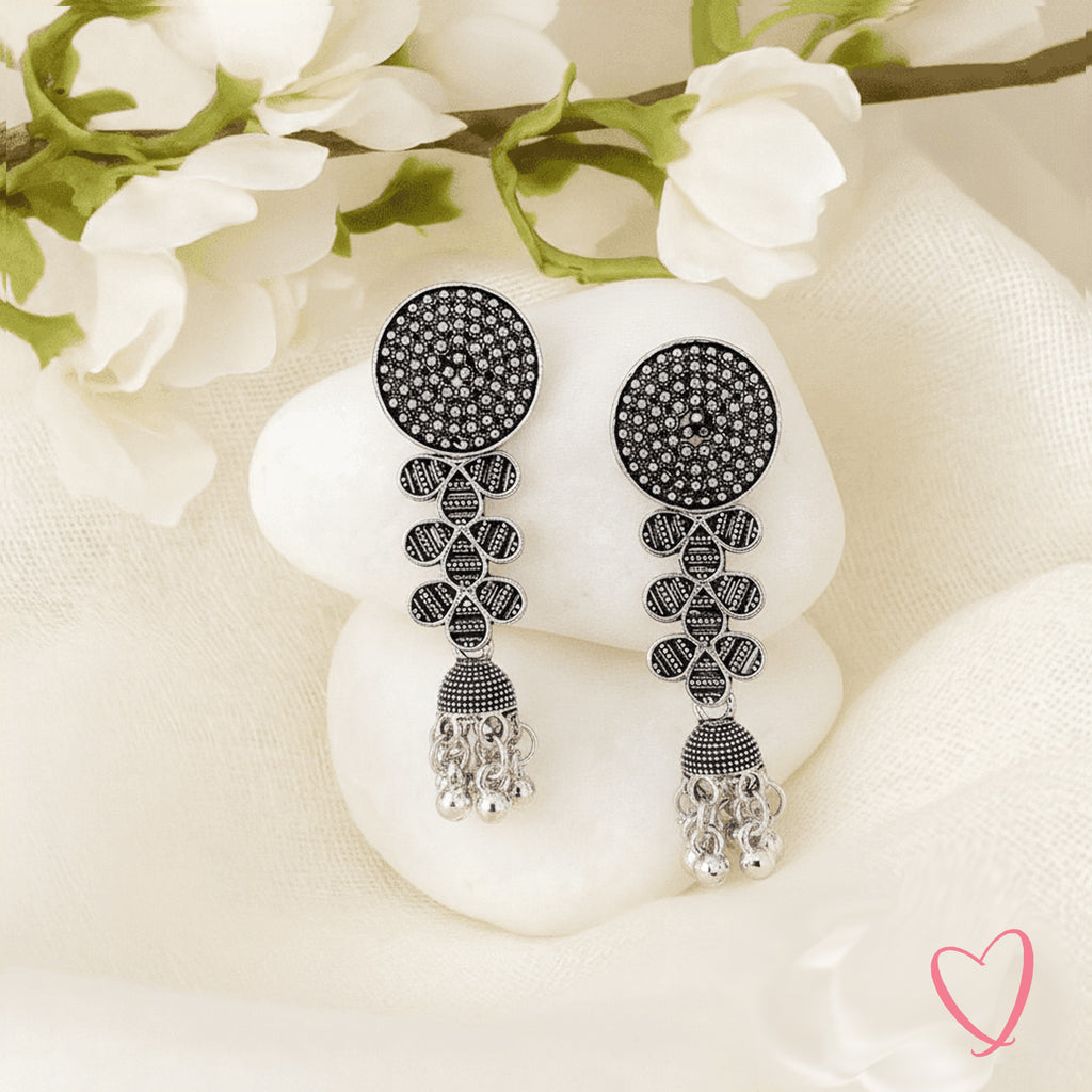 Oxidized Silver Jhumka Earrings Combo Set of 16 Pairs - GUFS Premium German Silver Collection