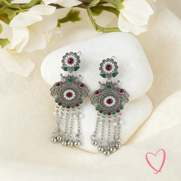 Oxidized Jhumkas - Elegant Traditional Earrings