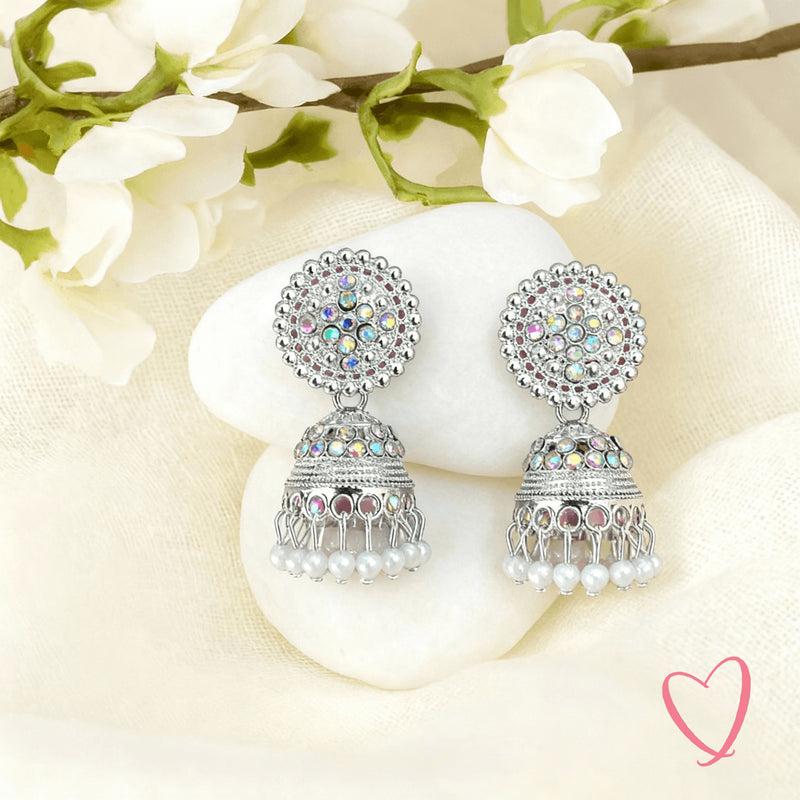 Oxidized Silver Jhumkas