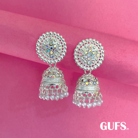 Oxidized Silver Jhumkas