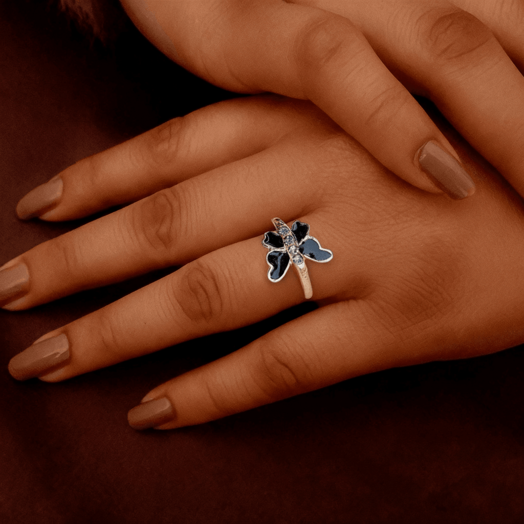 Black Butterfly Ring