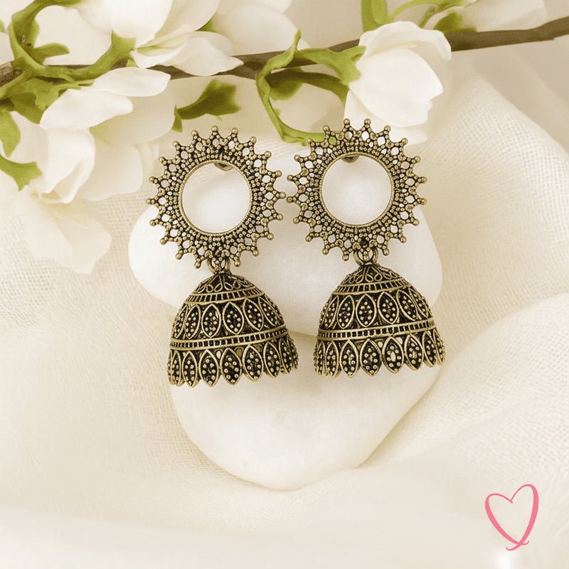 Oxidized Gold Jhumkas