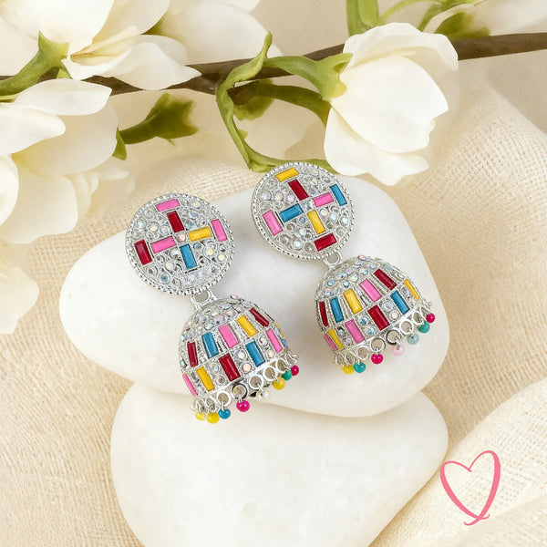 Colorful Jhumka - Vibrant Traditional Earrings