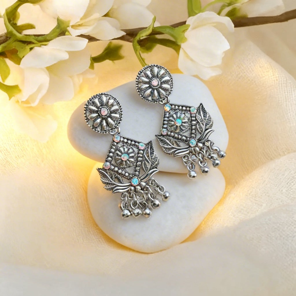 Oxidized Silver Jhumka Earrings Combo Set of 16 Pairs - GUFS Premium German Silver Collection