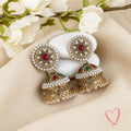 Oxidized Jhumkas with Nug - Antique Style Earrings