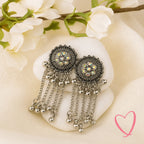 Oxidized Silver Jhumka Hamper Set of 12 | Name Printed Box
