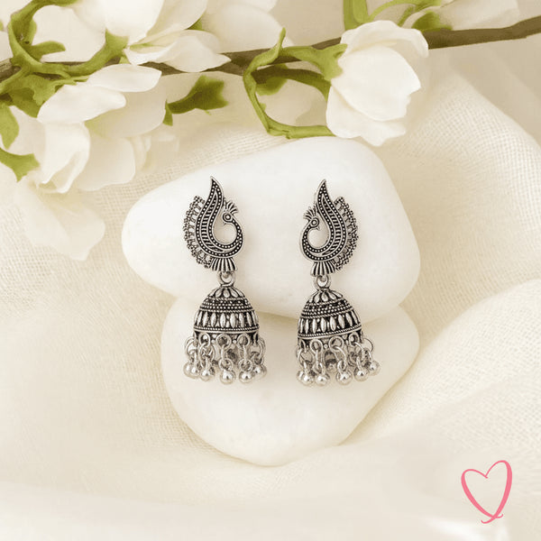 Oxidized Silver Jhumkas