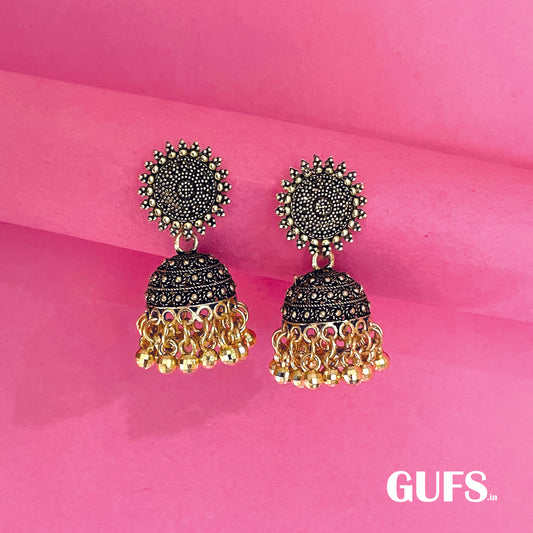 Oxidized Gold Jhumkas