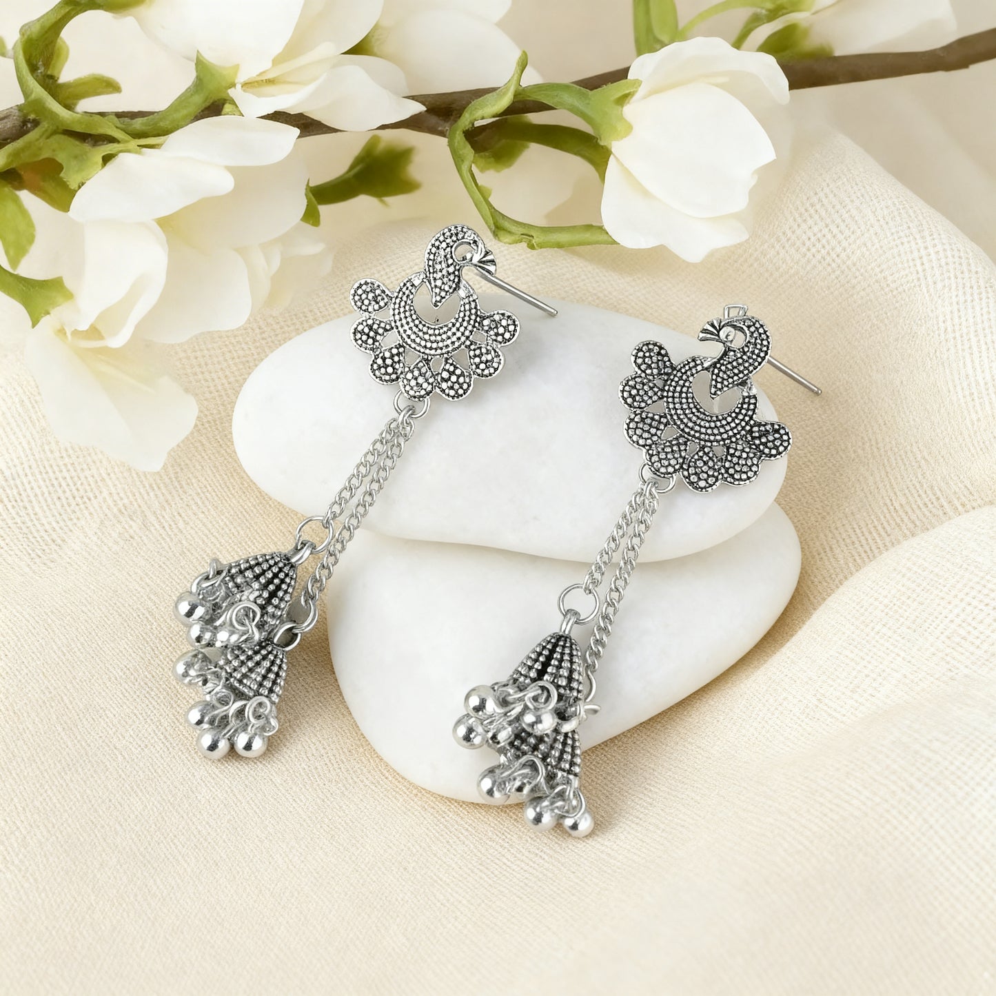 Oxidized Silver Jhumka Earrings Combo Set of 16 Pairs - GUFS Premium German Silver Collection