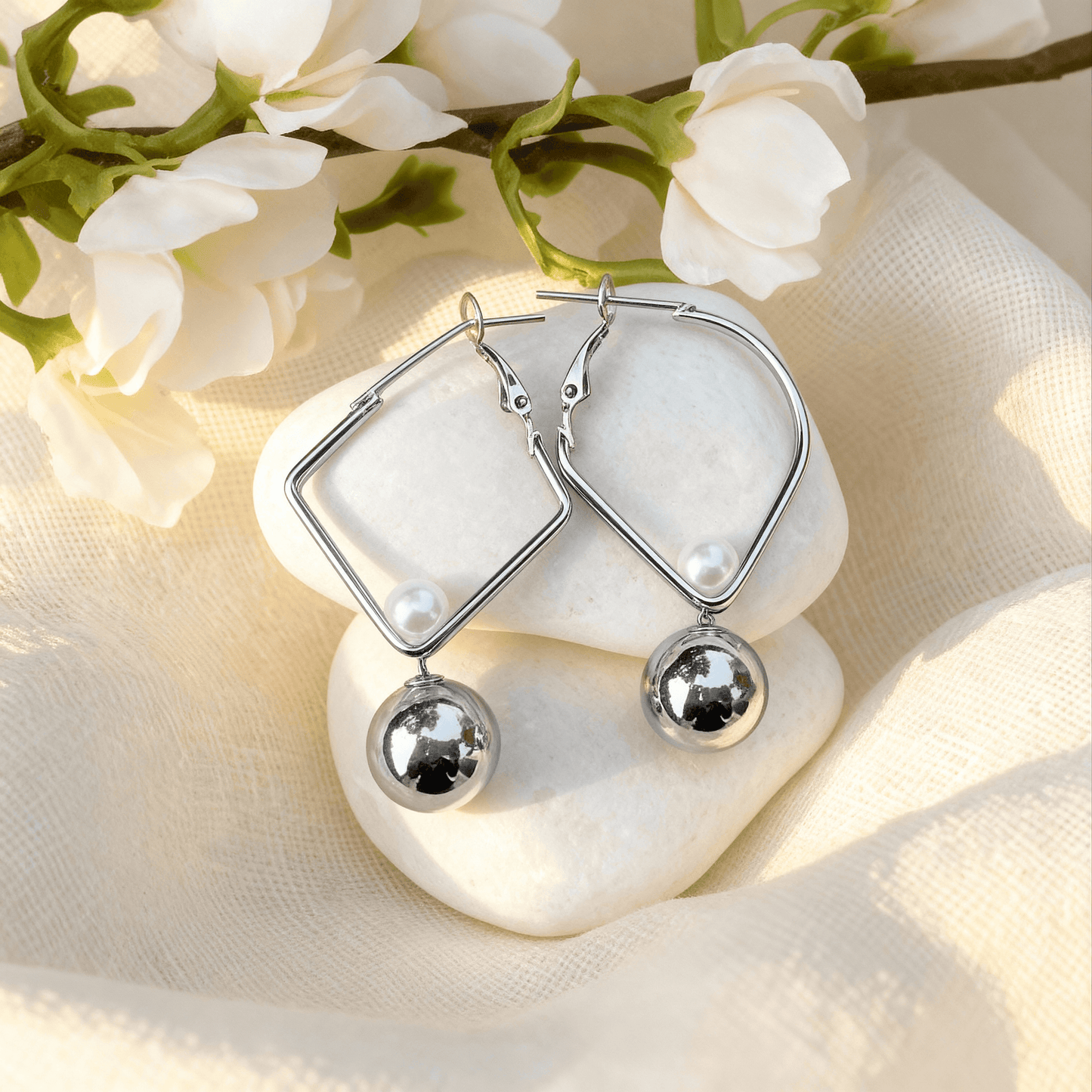 Silver bowl Earrings