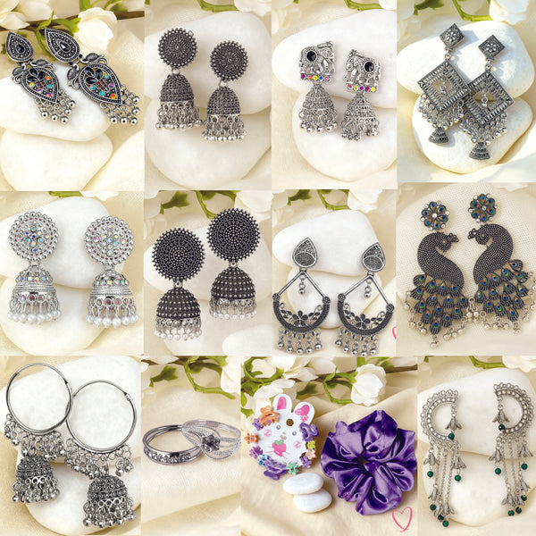 Gift Hamper 10 Jumkas + 2 Rings + 1 Kranchi + 11 Hair Clachers + 1 Love Letter with 3 photo