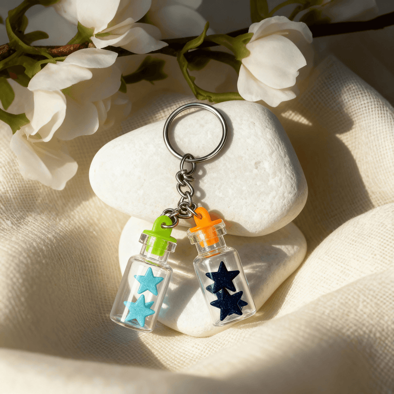 Miniature Glass Bottle Keychain