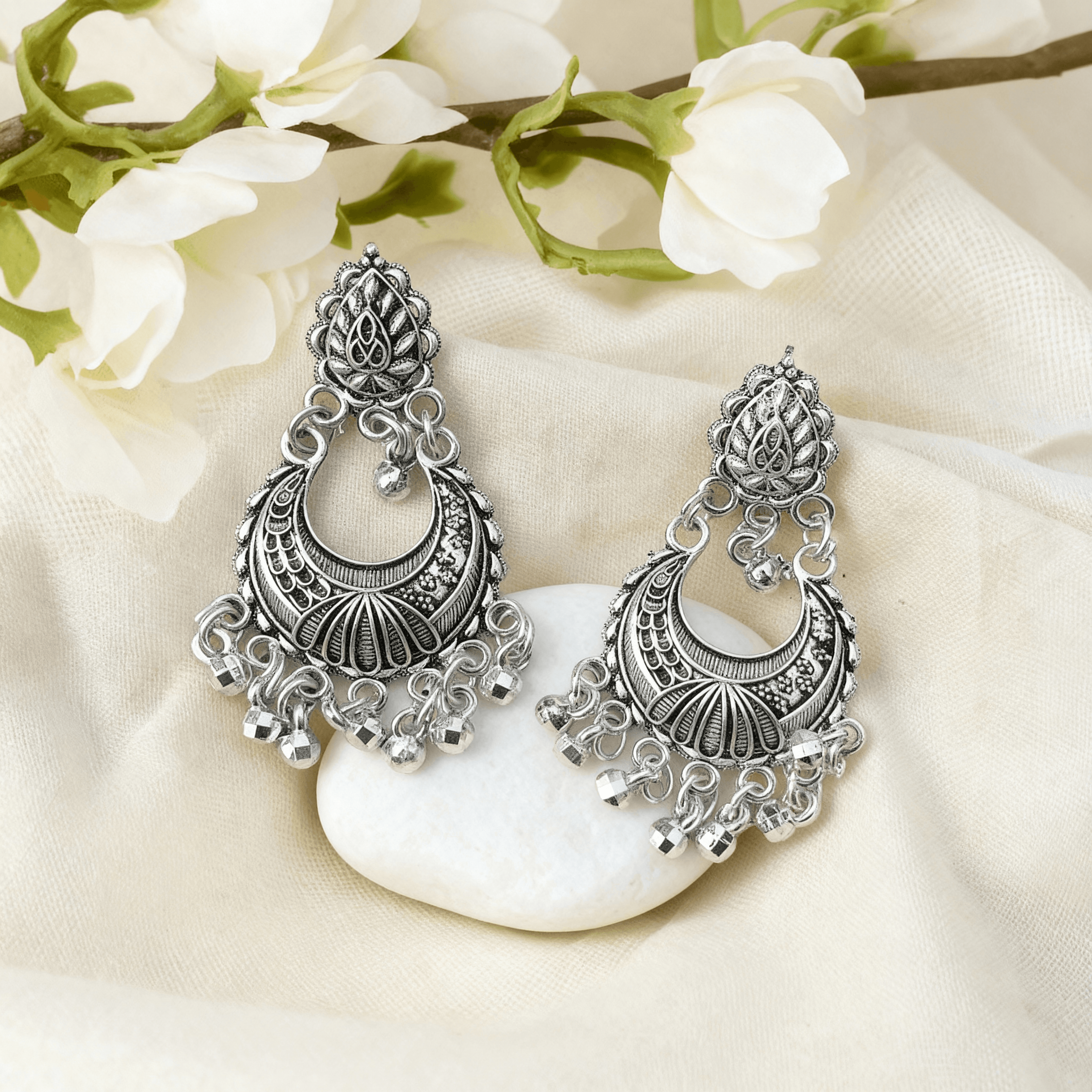 Oxidized Silver Jhumka Earrings Combo Set of 16 Pairs - GUFS Premium German Silver Collection