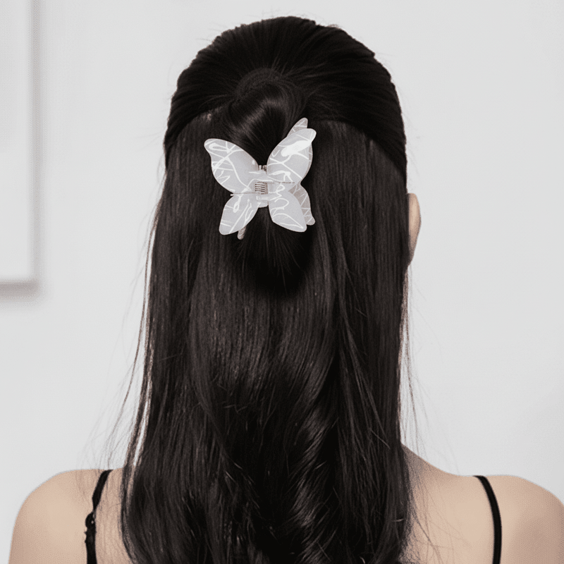 White Butterfly Shaped Hair Clip
