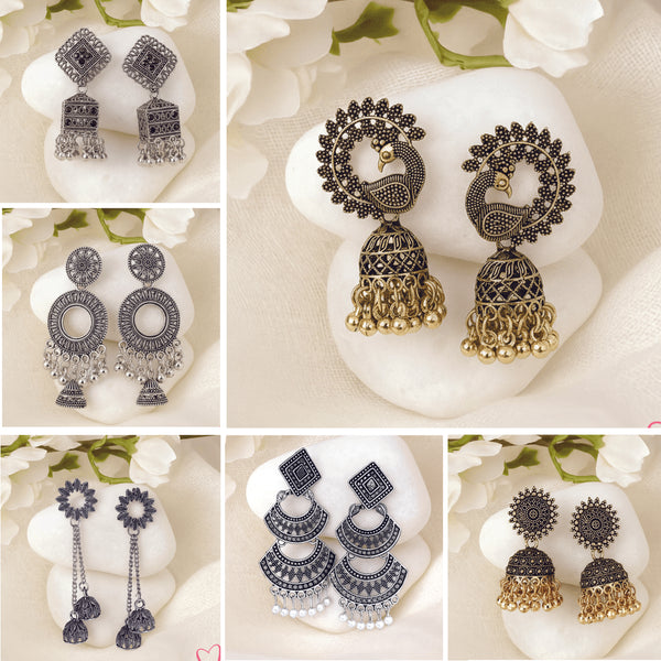 Mix 6 Oxidized Earrings + 2 Rings and  1 love Card Free