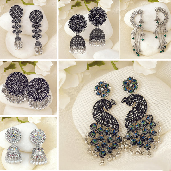 6 Oxidized Earrings + 2 Rings and  1 love Card Free