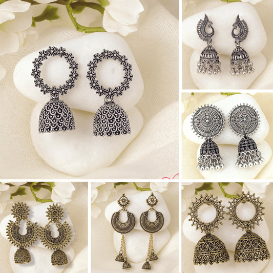 Mix 6 Oxidized Earrings + 2 Rings and  1 love Card Free
