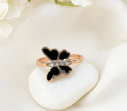 Black Butterfly Ring