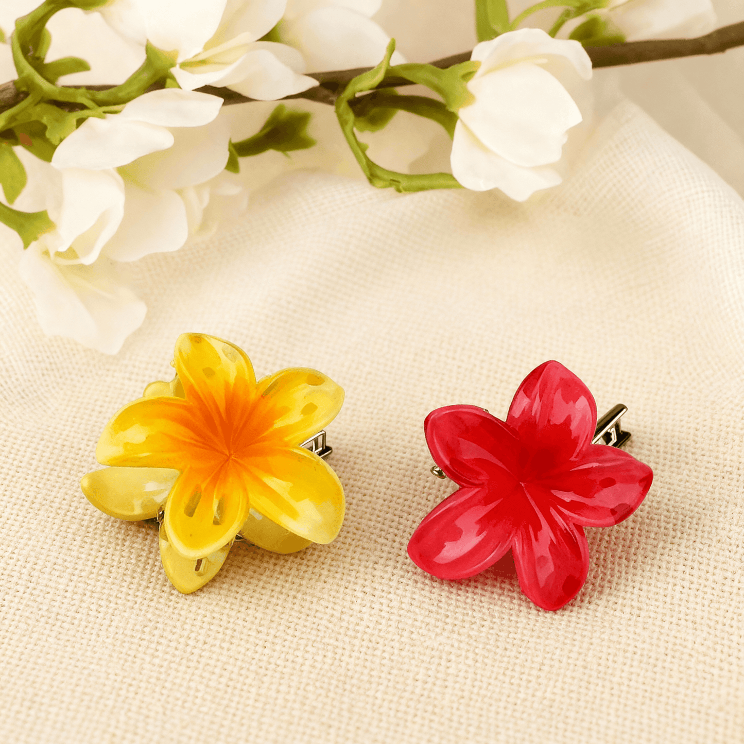 2 flower hair clip