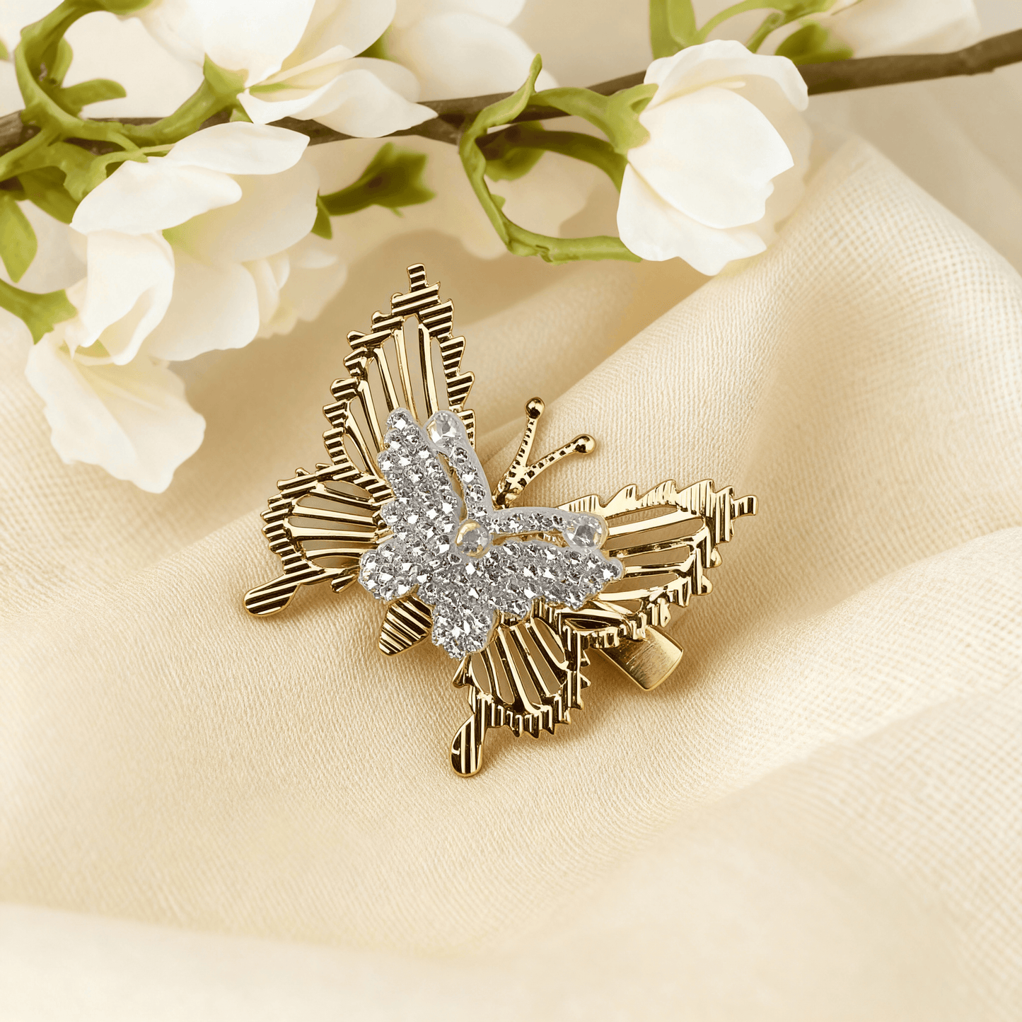 Gold Toned Butterfly Hair Clip